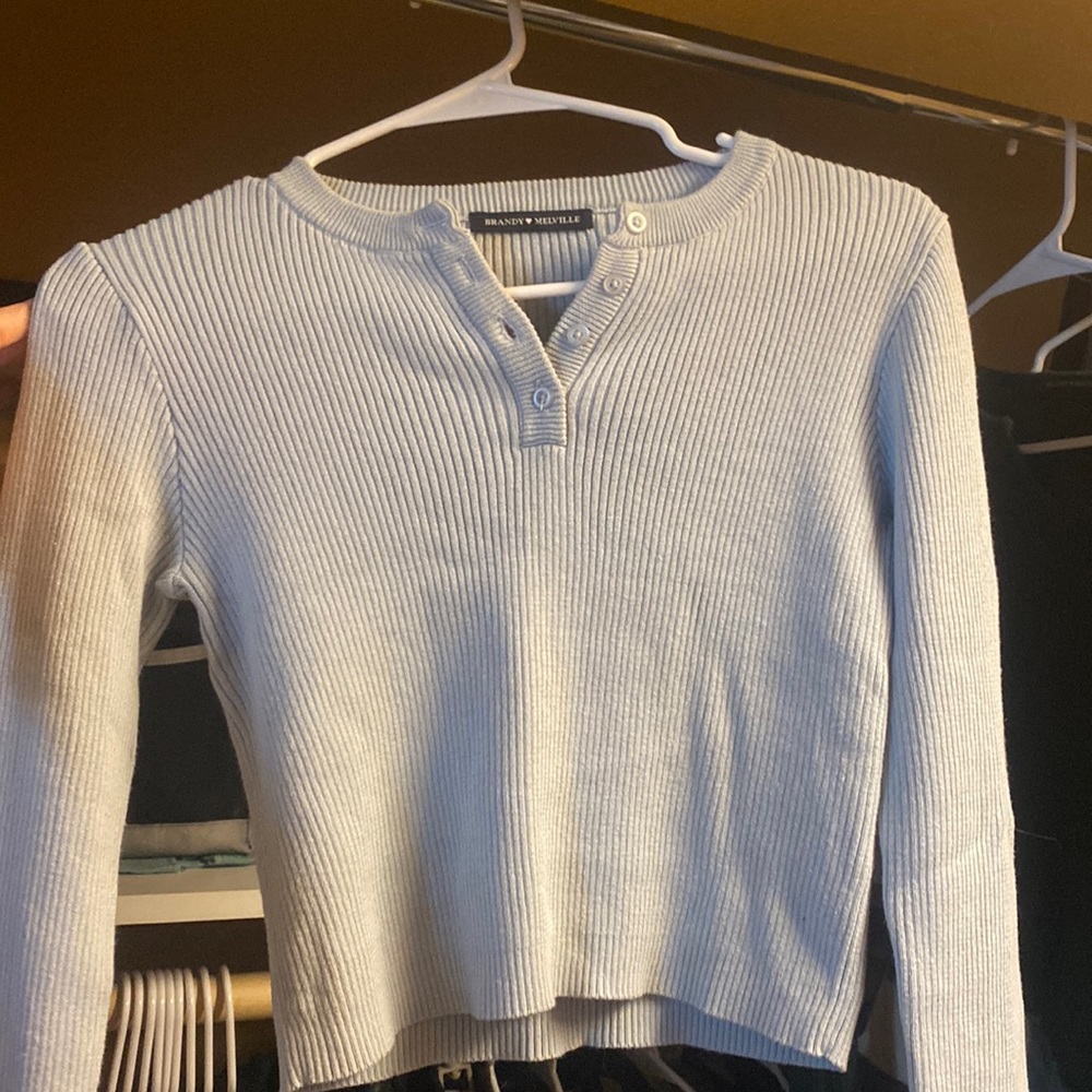Brandy Melville Baby Blue Long Sleeve Sweater